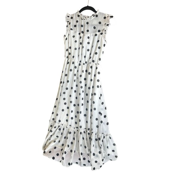 NWT GIBSONLOOK Ivory with Black Dots Dress Beautiful Extra Small XS - Picture 1 of 9